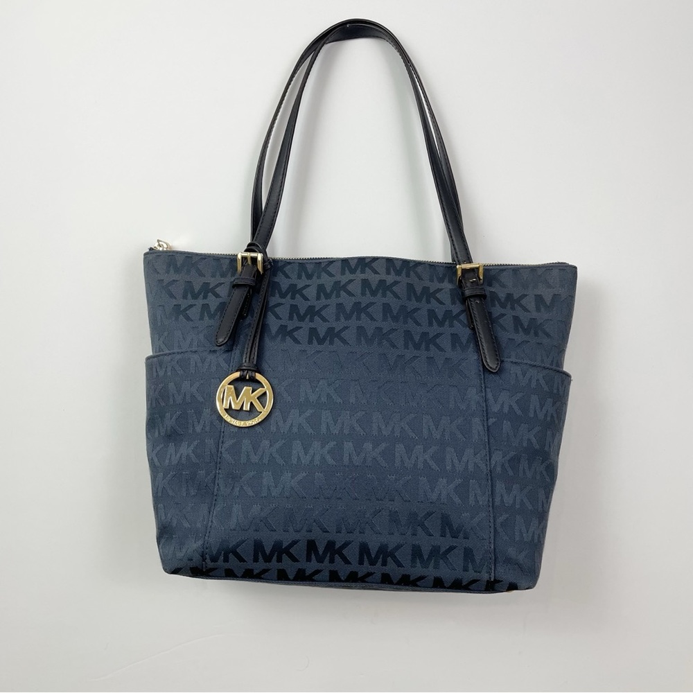 Michael Michael Kors Navy and Black Jet Set Tote